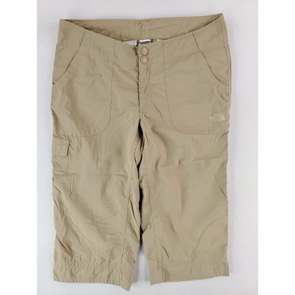 North Face Pants Womens 10 Khaki Capri Cargo Utility Hiking Outdoor Lightweight